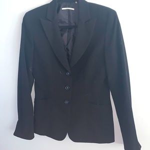 TAHARI zig zag stitched fitted blazer jacket
